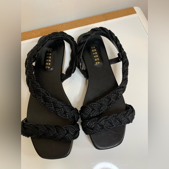 Serena Uziyel braided style black sandals. Made in Italy sz36 (6) - Picture 1 of 6